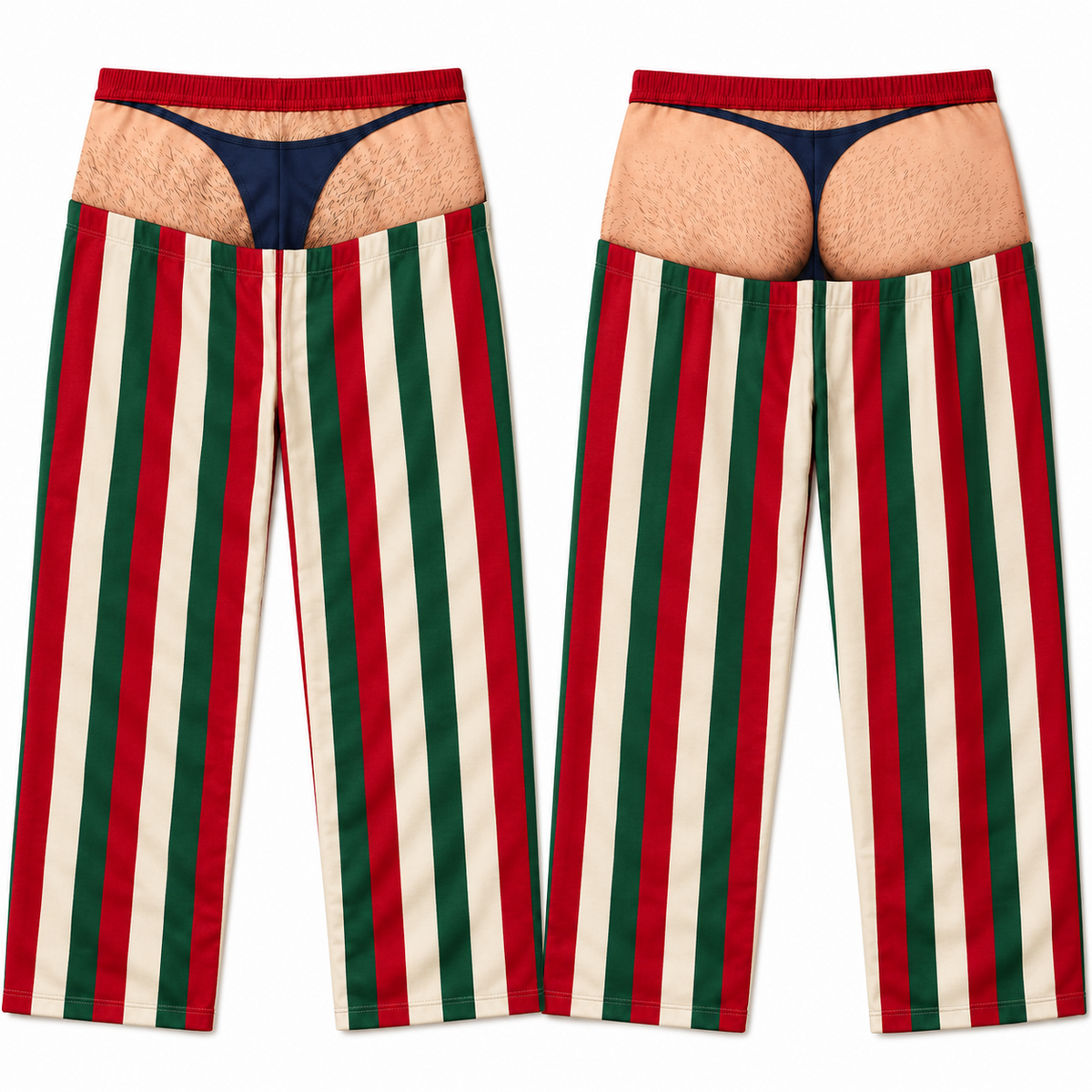 Mens Pajama Pants Striped Novelty Christmas Gag Print Loungewear