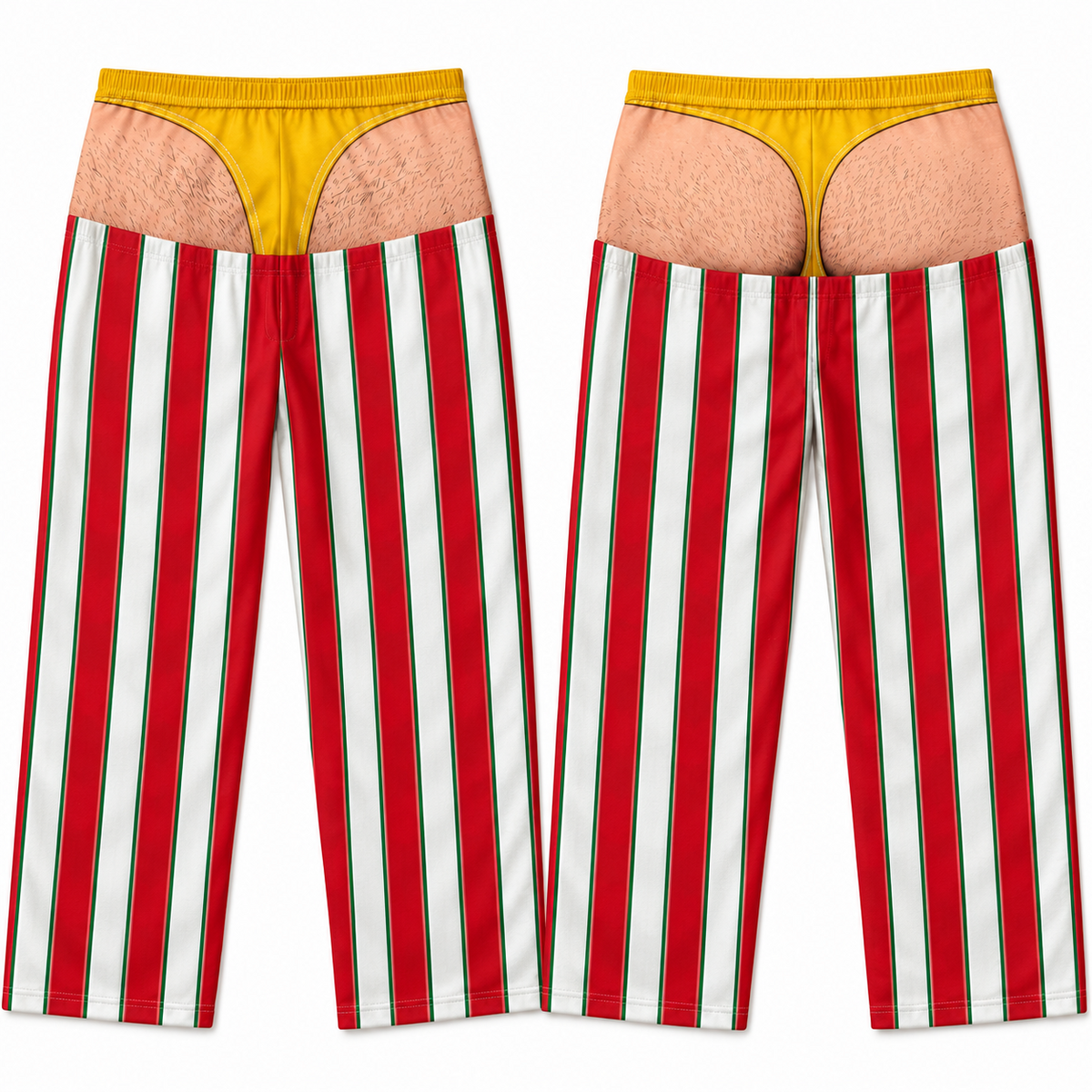 Mens Pajama Pants Striped Novelty Christmas Gag Print Loungewear