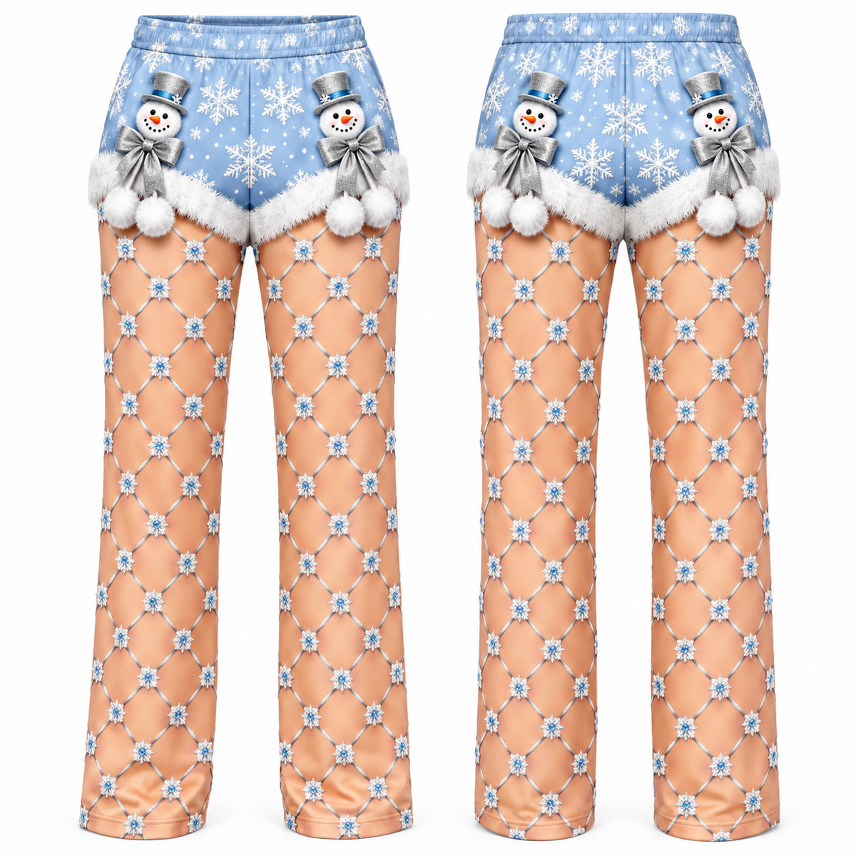 Christmas Pajama Pants Printed Trompe L'Oeil Holiday Lounge Bottoms