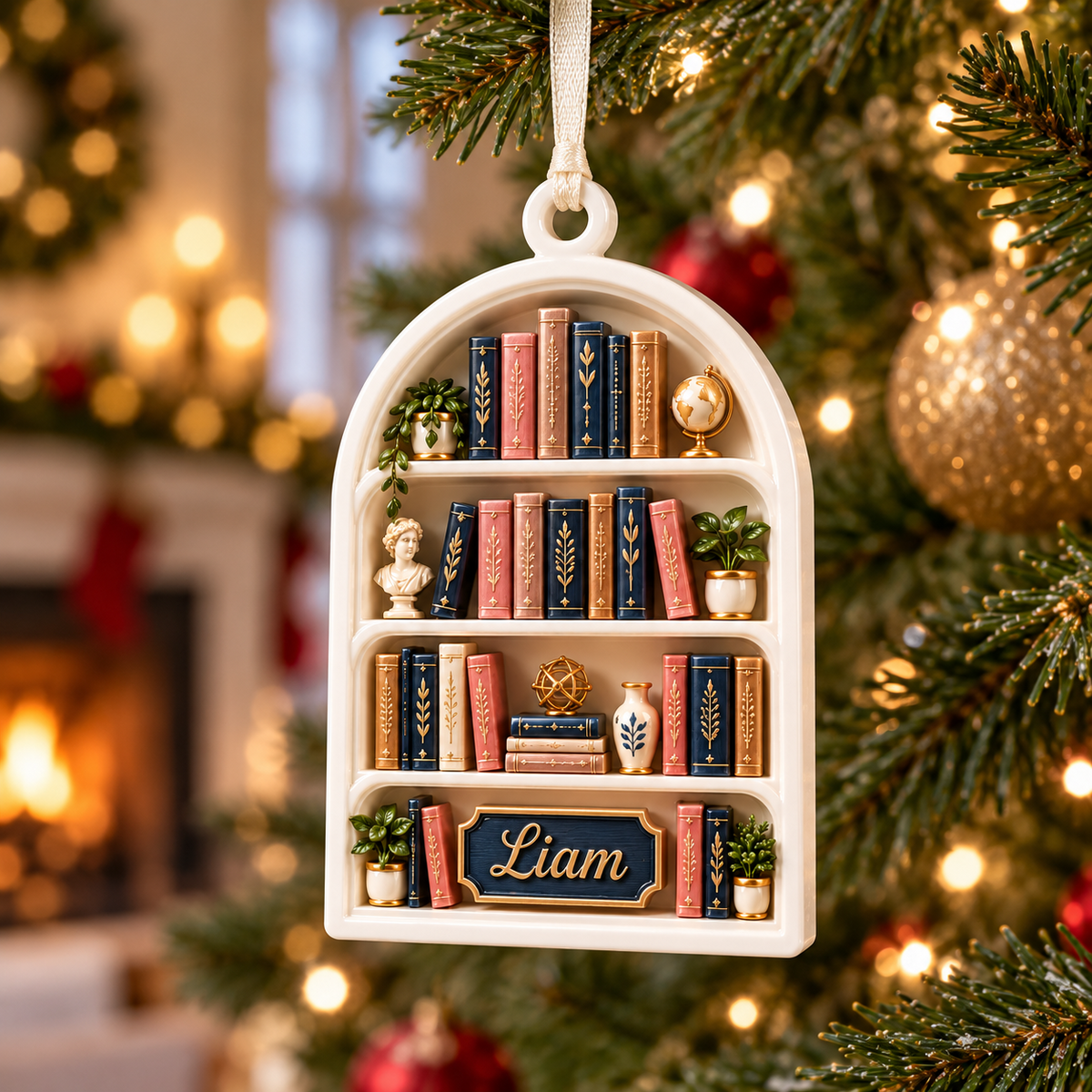 Arched Blank Christmas Tree Hanging Plaque, White Acrylic Holiday Keepsake - 3D Relief Ornament