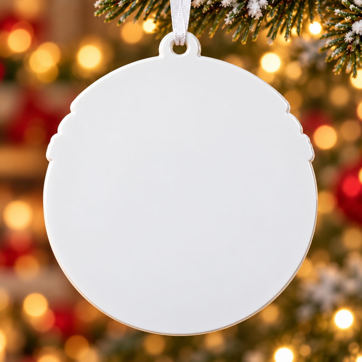 Elderly Couple Annoying Each Other Round Ceramic Holiday Keepsake - 3D Relief Ornament