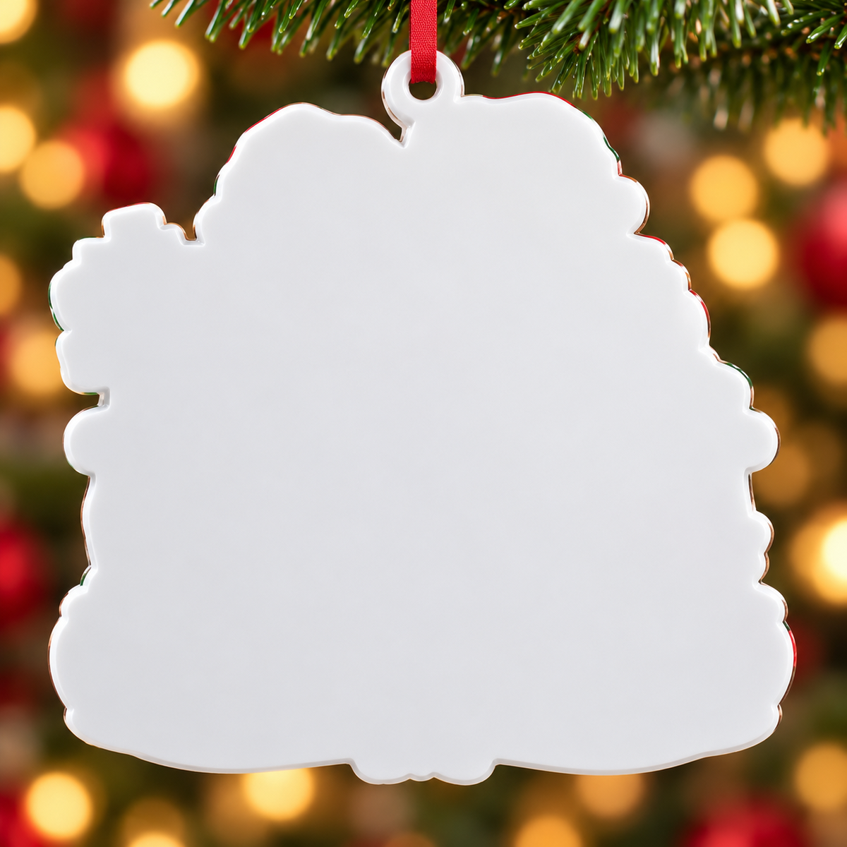Santa Couple Christmas Hanging Keepsake with Growing Old Together Banner - 3D Relief Ornament