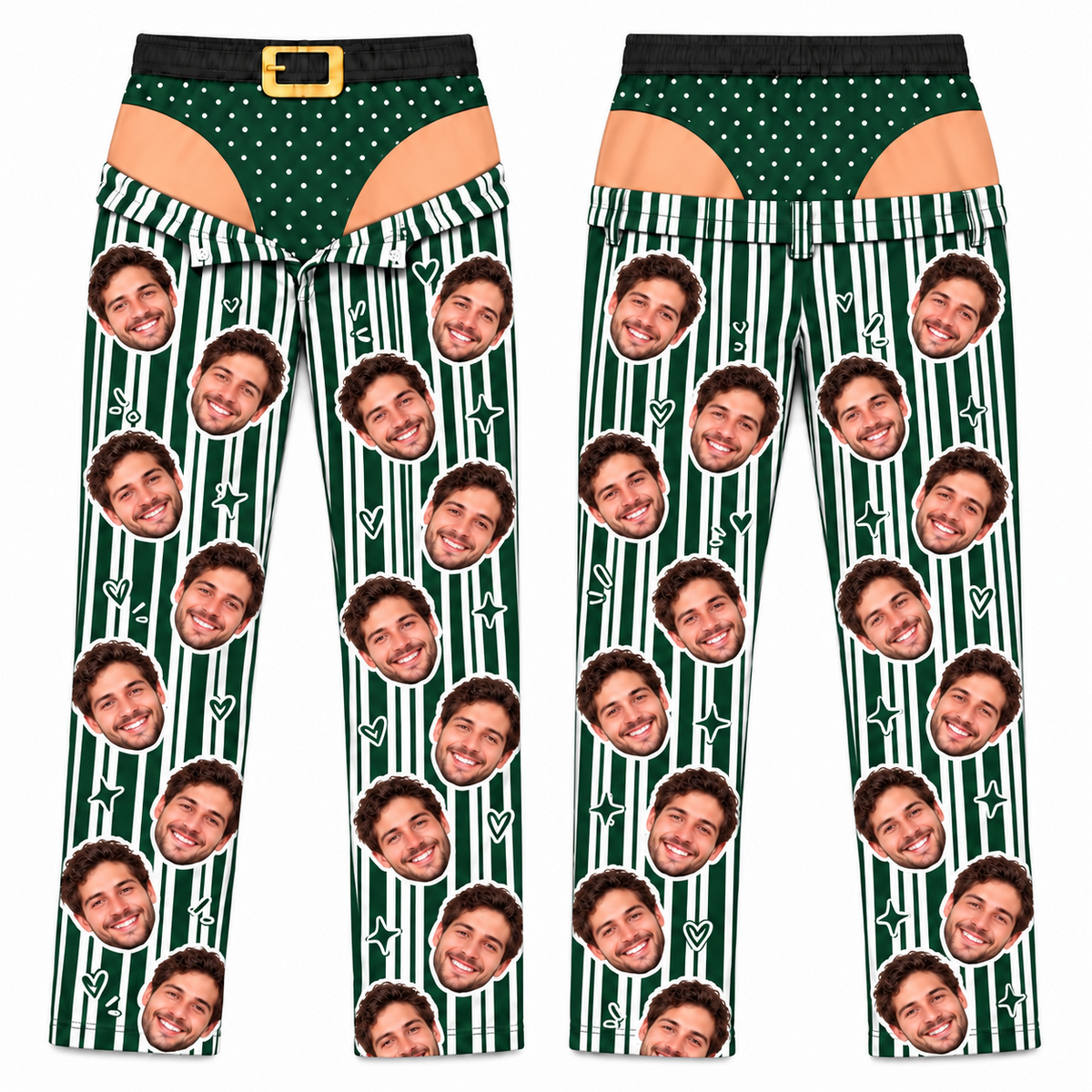 Men Novelty Christmas Pajama Pants Striped Holiday Lounge Bottoms