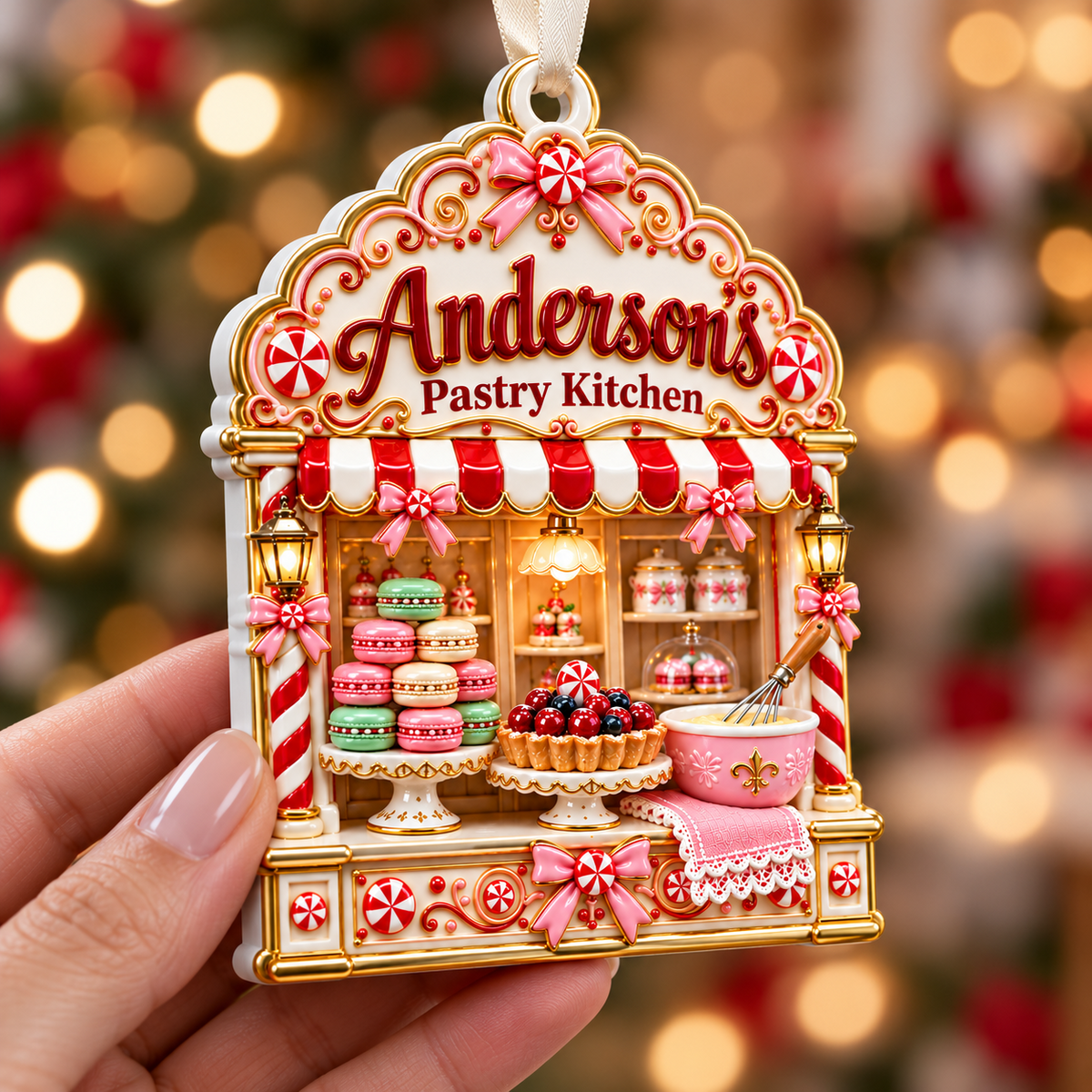 Bakery Pastry Kitchen Christmas Shopfront Hanging Decor - 3D Relief Ornament