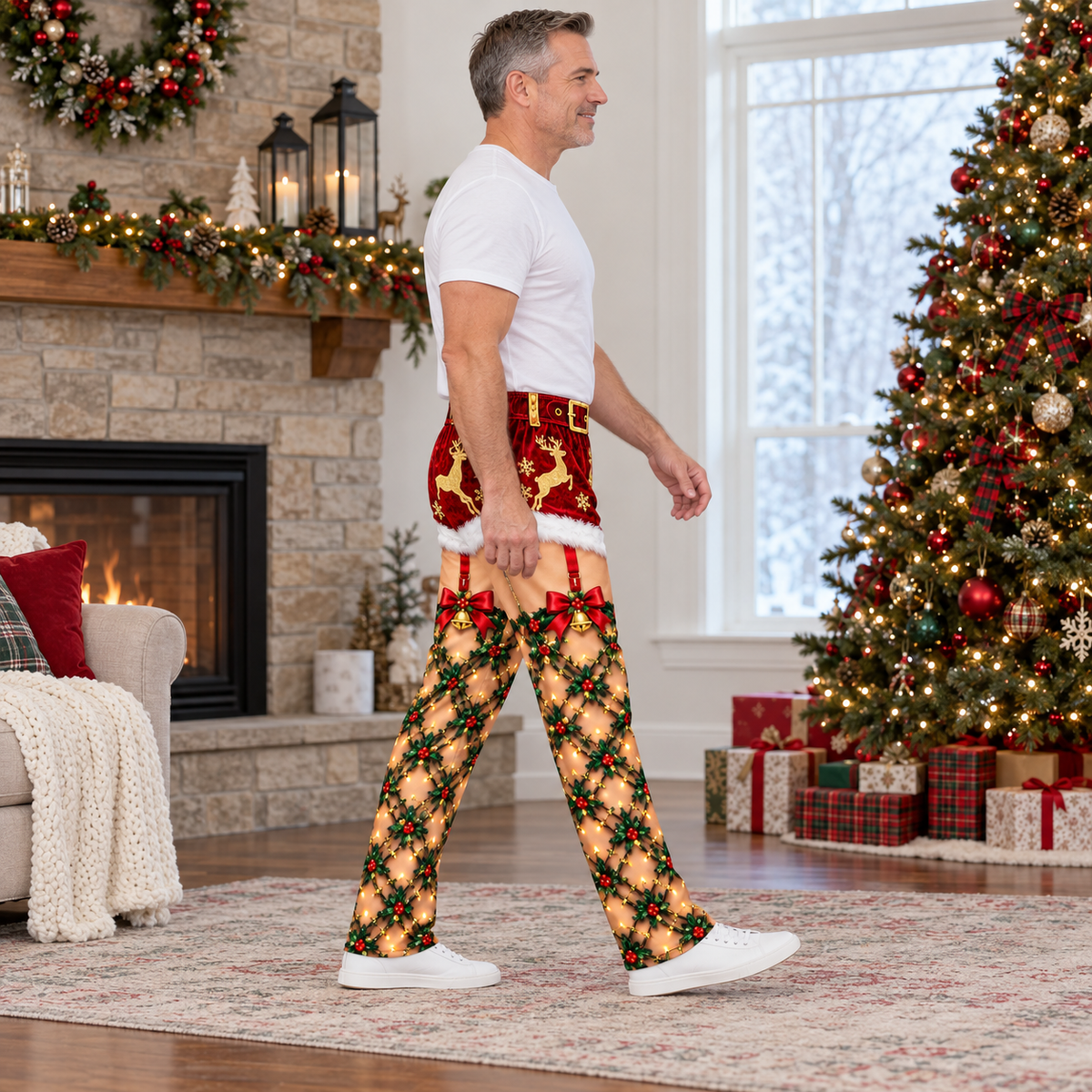 Funny Christmas Pajama Pants for Men Novelty Holiday Loungewear