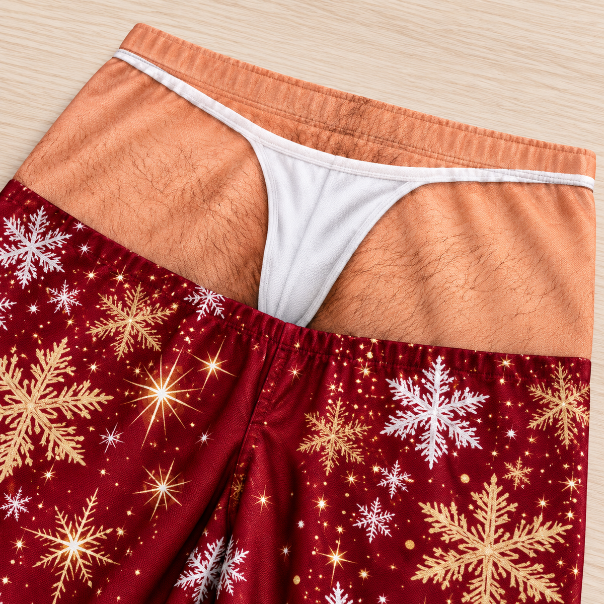 Mens Pajama Pants Novelty Snowflake Holiday Illusion Loungewear