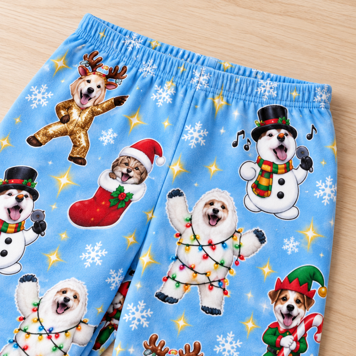 Christmas Pajama Pants Dog Pattern Holiday Loungewear Trousers
