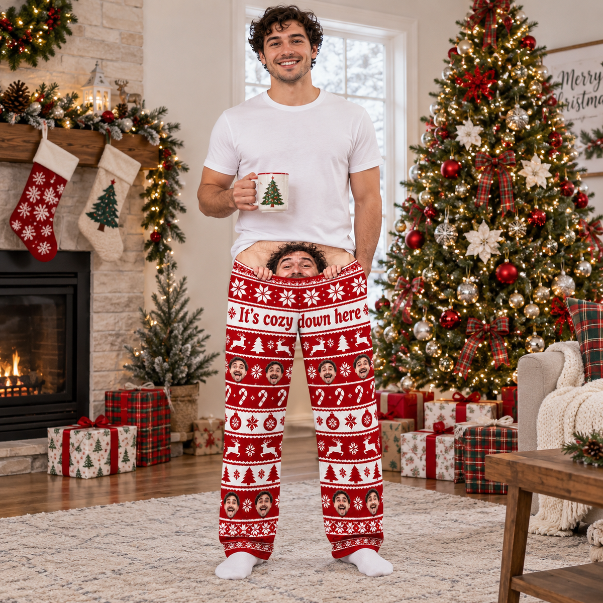 Christmas Pajama Pants Printed Holiday Fair Isle Lounge Sleepwear