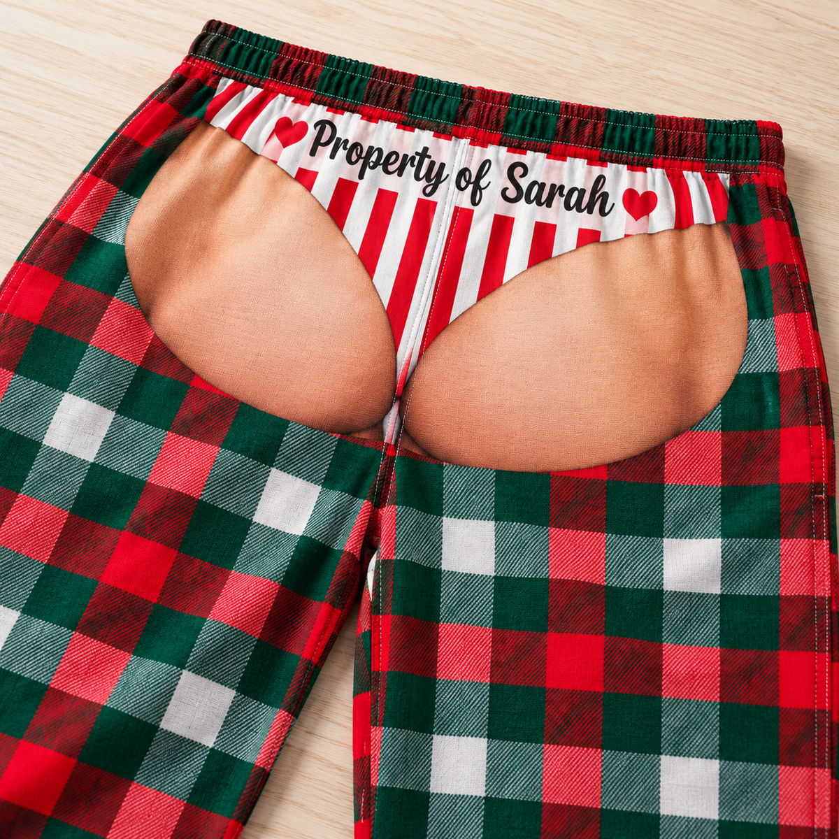 Men's Plaid Pajama Chaps Novelty Christmas Open Back Loungewear