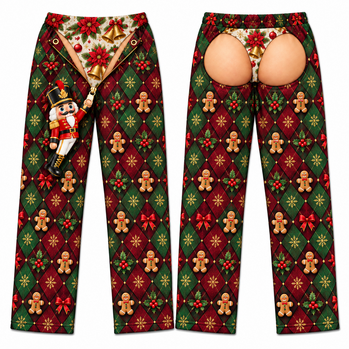 Mens Nutcracker Novelty Pajama Pants Holiday Loungewear Bottoms