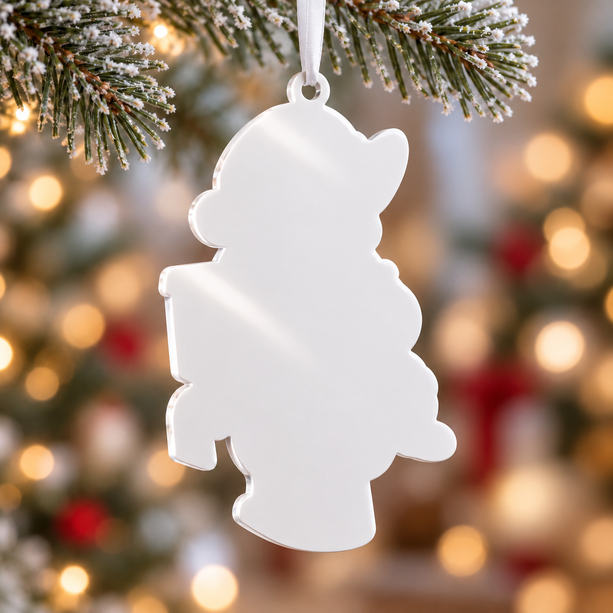 Corgi Dog on Toilet in Plaid Robe Christmas Holiday Tree Hanging Decor - 3D Relief Ornament