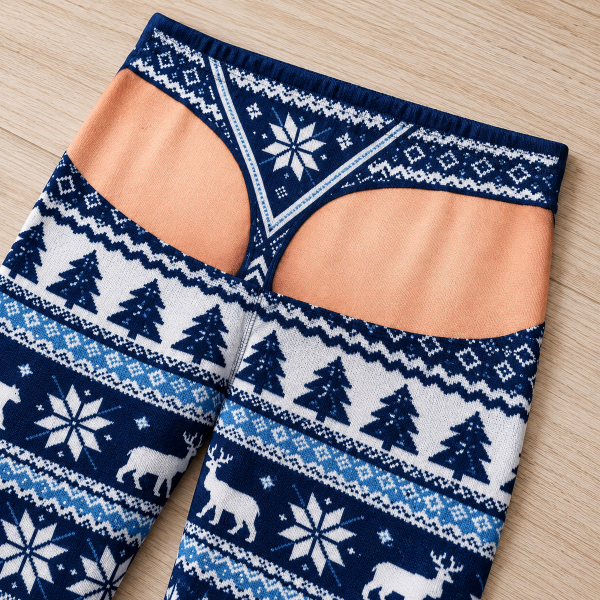 Mens Holiday Cutout Pajama Pants Fair Isle Pattern Sleepwear Bottoms
