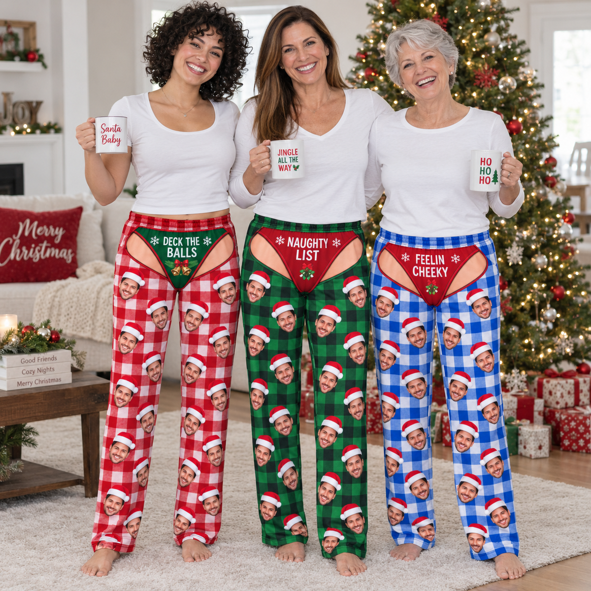 Pajama Pants Novelty Plaid Christmas Loungewear Holiday Sleep Bottoms