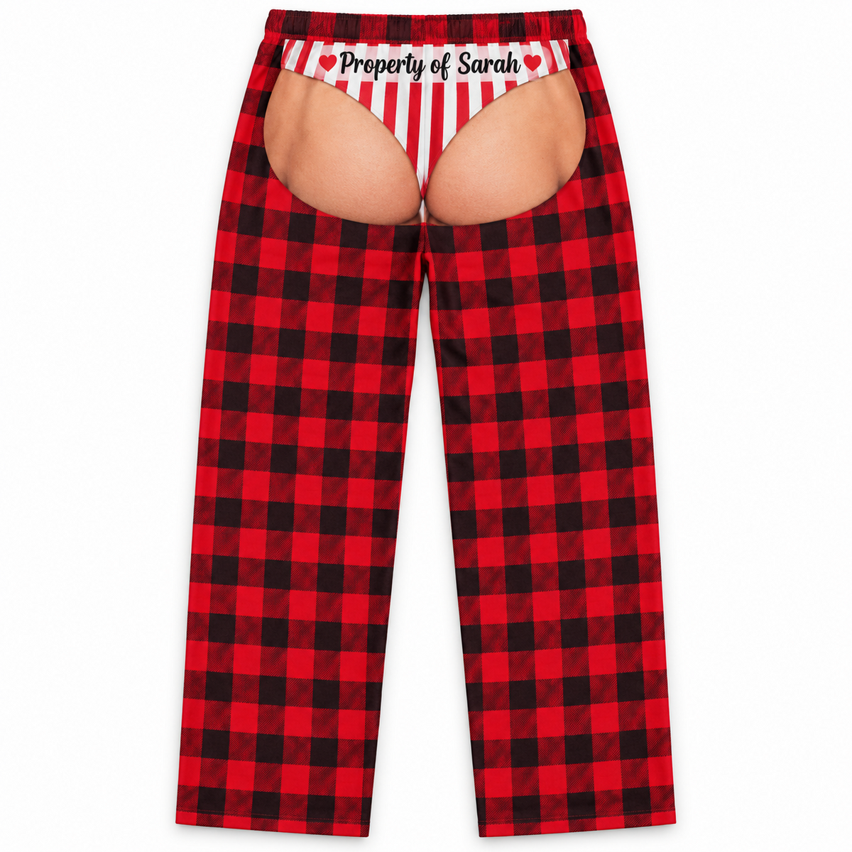 Men's Plaid Pajama Chaps Novelty Christmas Open Back Loungewear