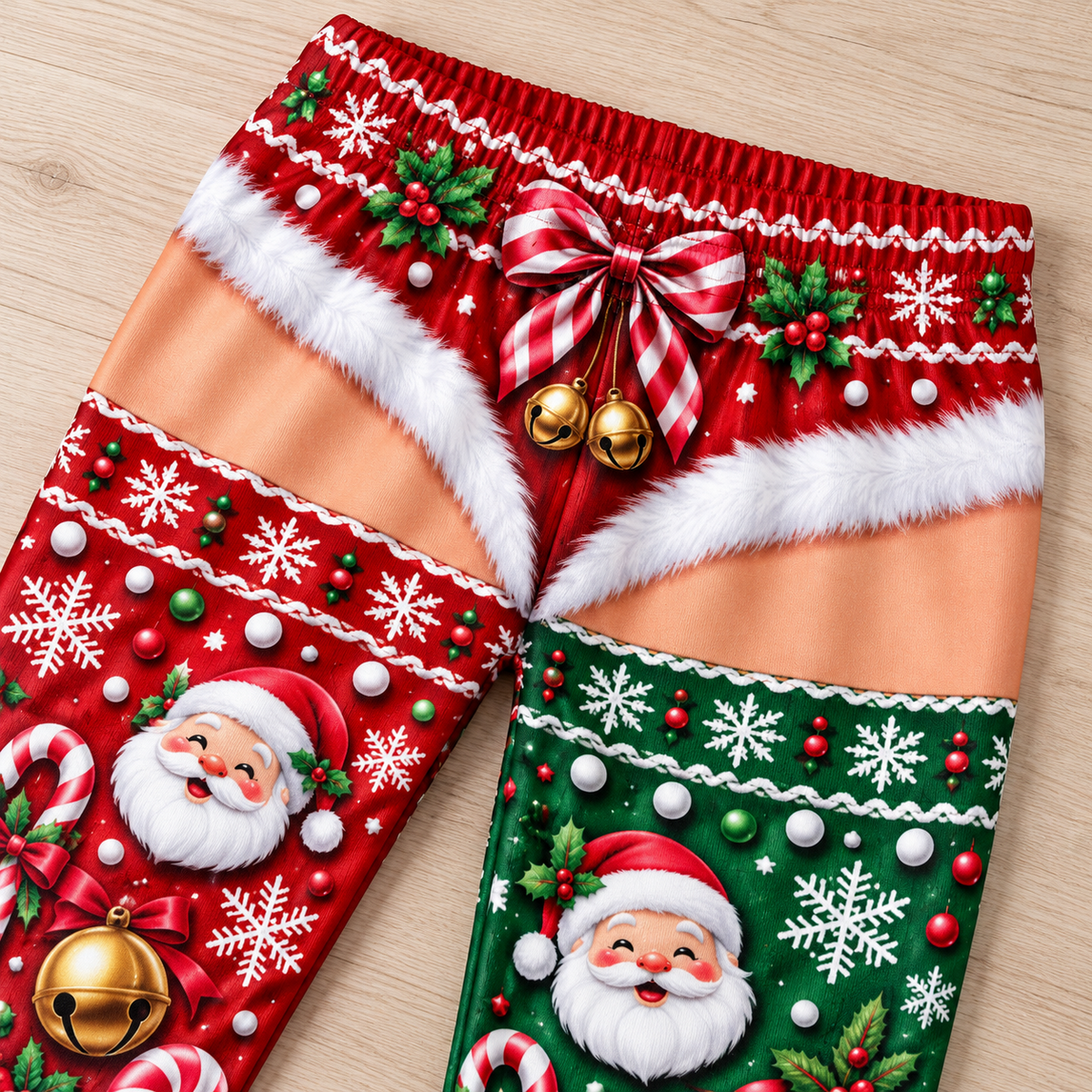 Funny Christmas Pajama Pants Novelty Trompe L'Oeil Print Trousers