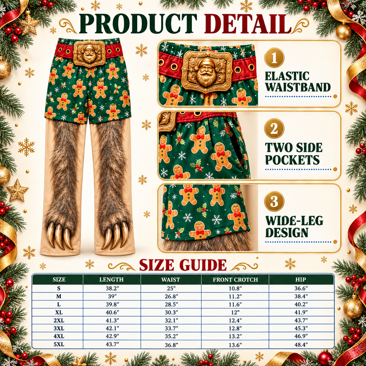 Funny Christmas Pajama Pants Animal Legs Printed Loungewear