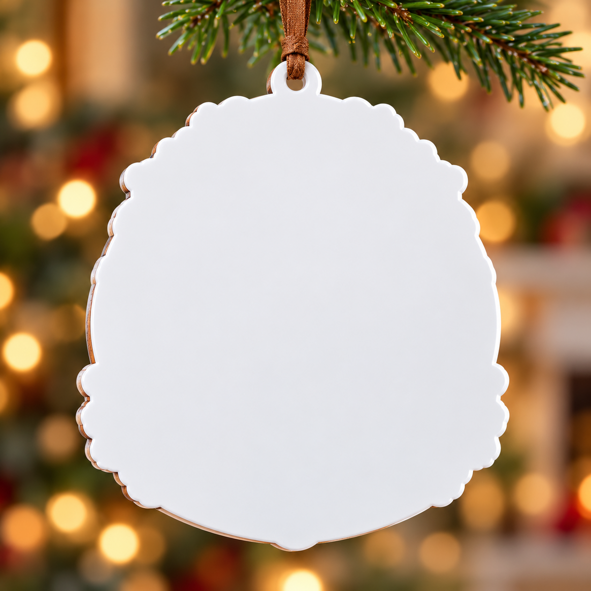 Bass Fisherman Catch Wreath Acrylic Holiday Keepsake - 3D Relief Ornament