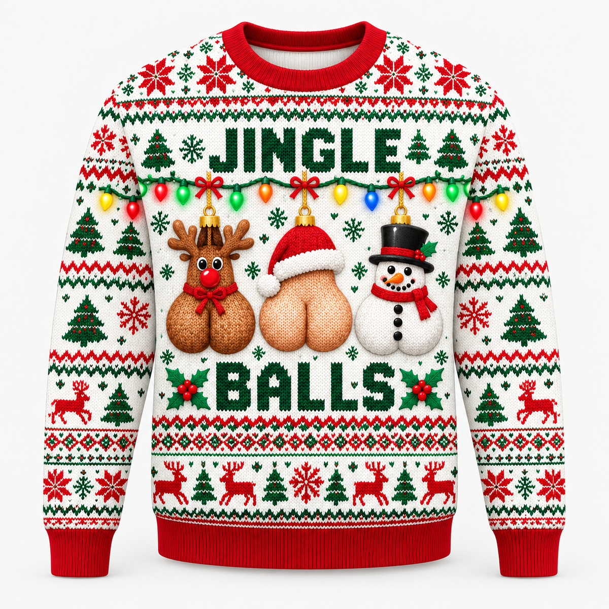 Jingle Balls Ugly Christmas Sweatshirt Funny Adult Holiday Pullover