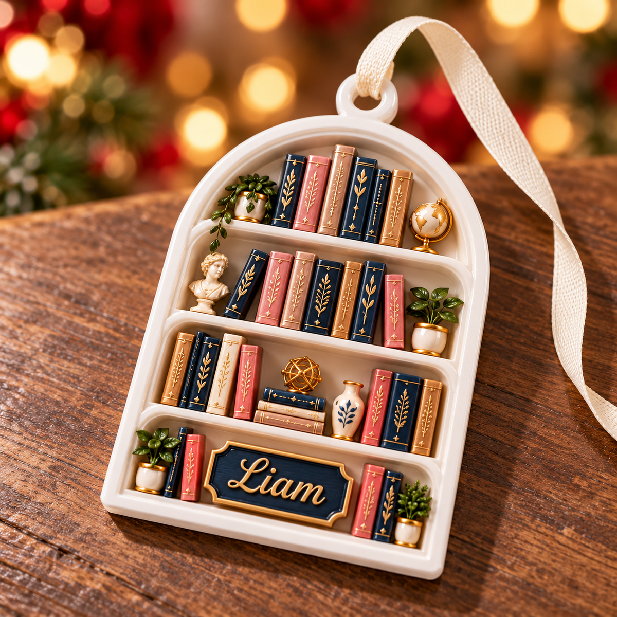 Arched Blank Christmas Tree Hanging Plaque, White Acrylic Holiday Keepsake - 3D Relief Ornament