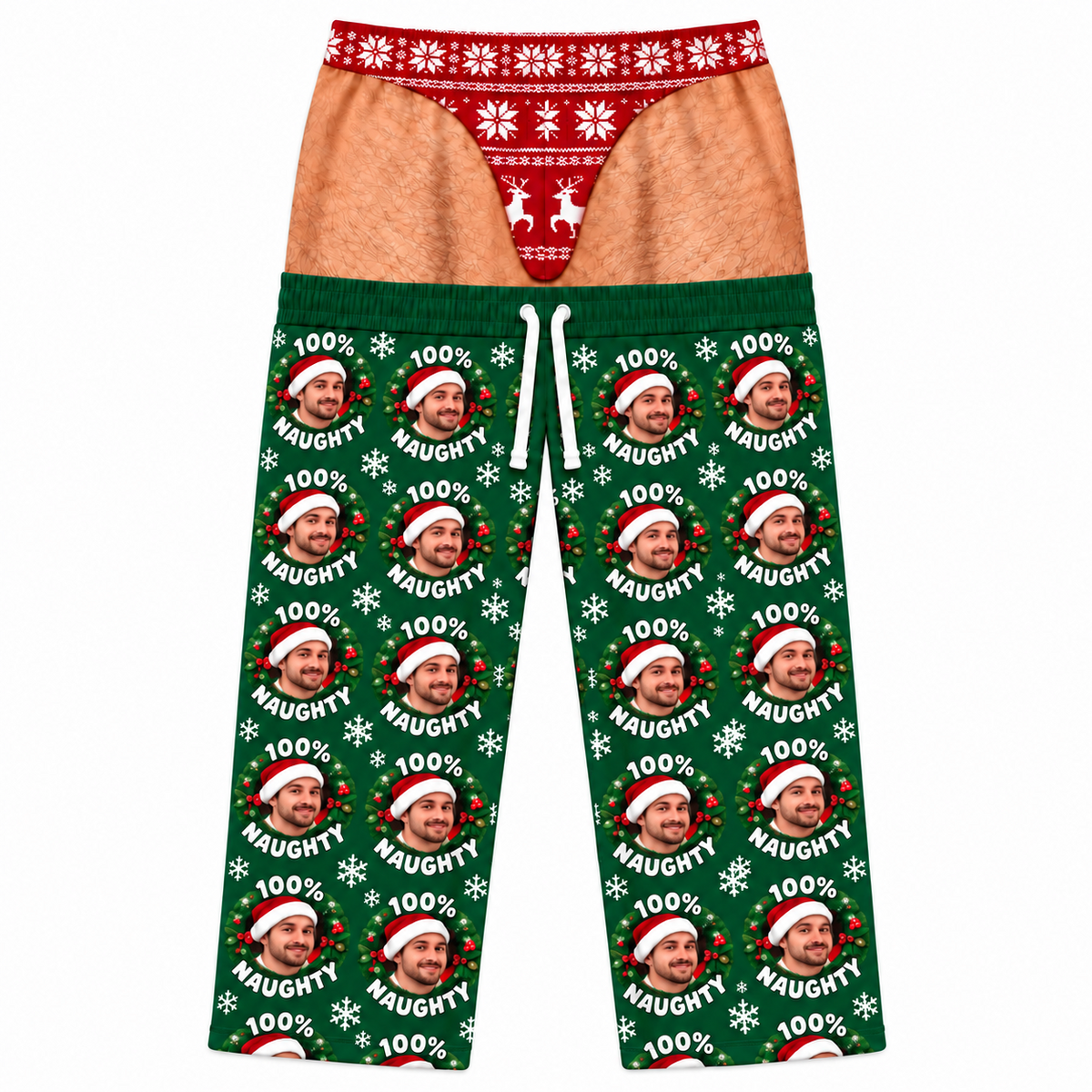 Christmas Pajama Pants Novelty Holiday Lounge Bottoms with Drawstring