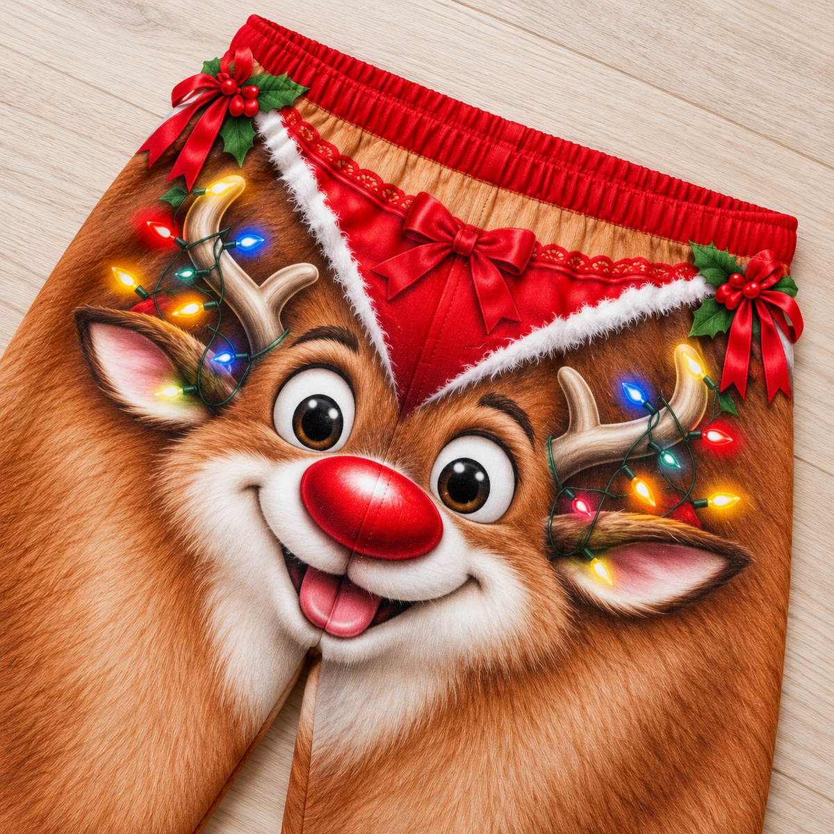 Christmas Animal Pajama Pants, Novelty Fleece Holiday Sleepwear