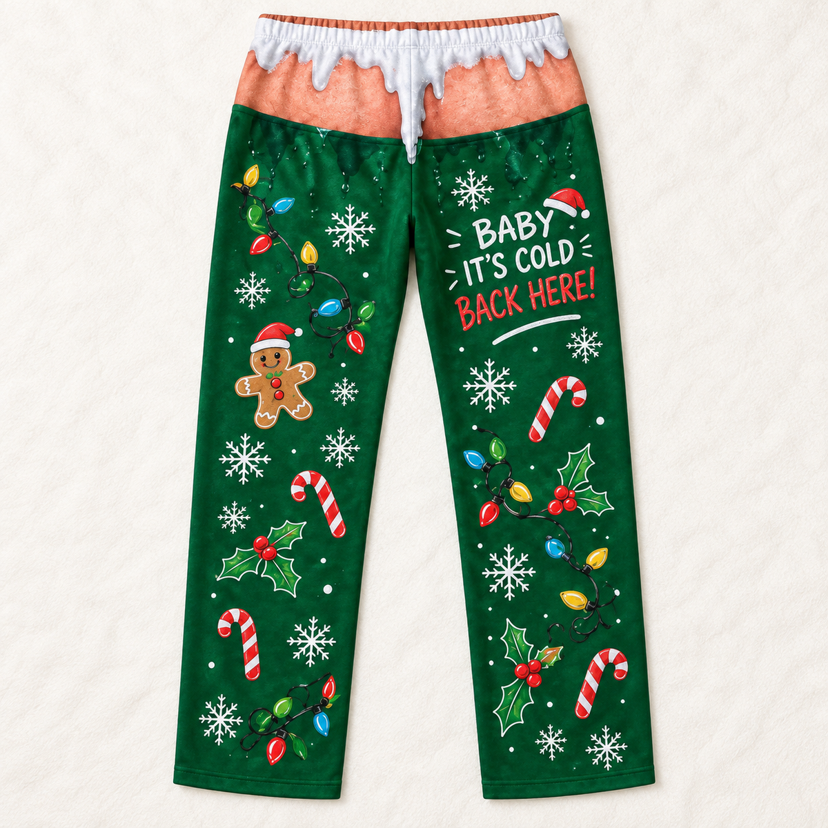 Mens Christmas Pajama Pants Frosty Buns Novelty Holiday Lounge Bottoms