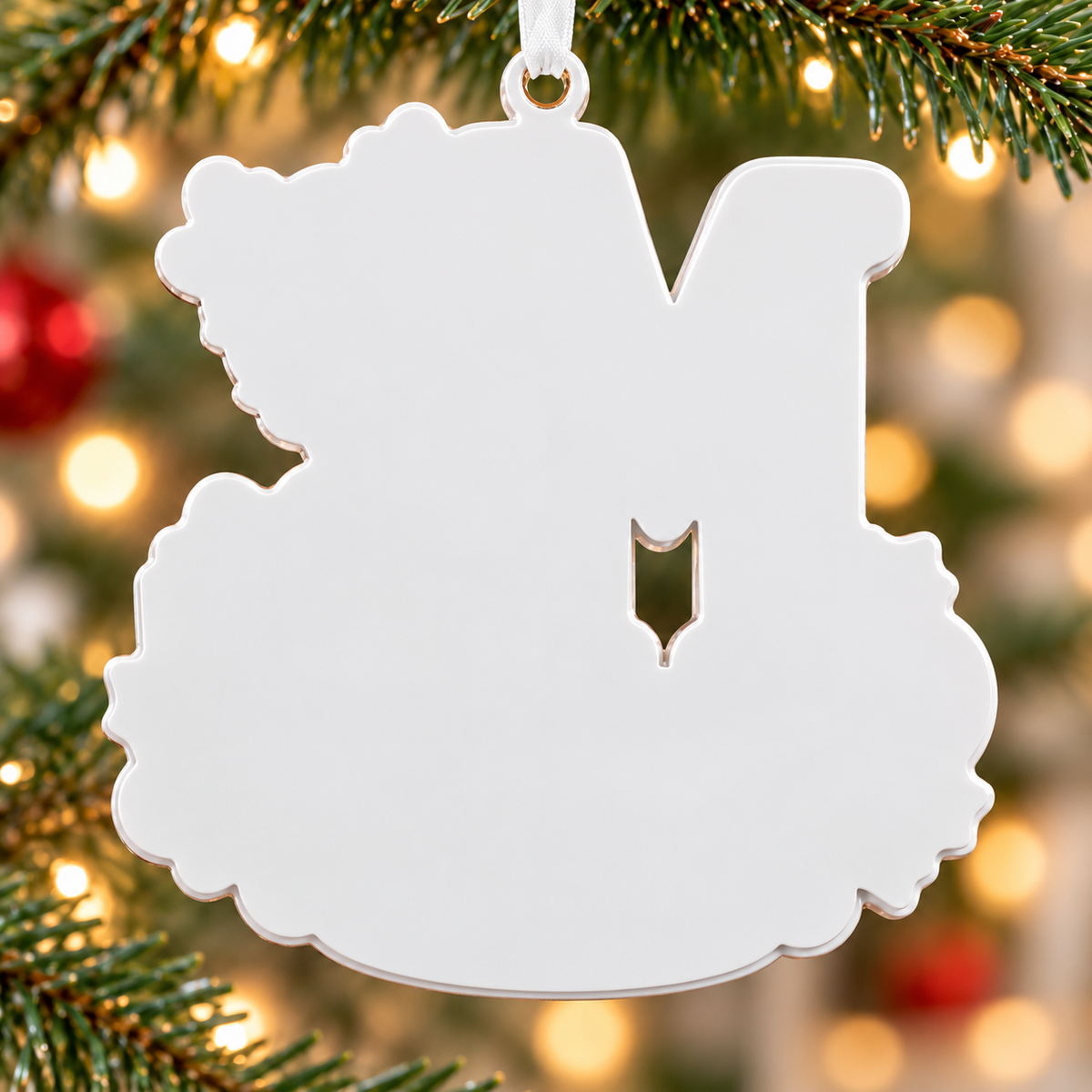 Baby First Christmas Initial Letter M Keepsake with Candy Cane Stripe - 3D Relief Ornament