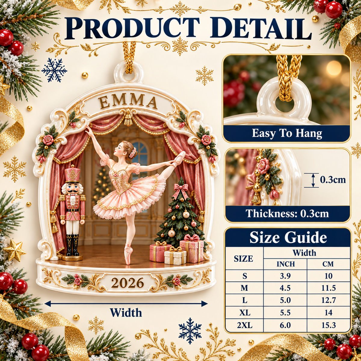Ballerina Stage Scene Christmas Holiday Keepsake - 3D Relief Ornament
