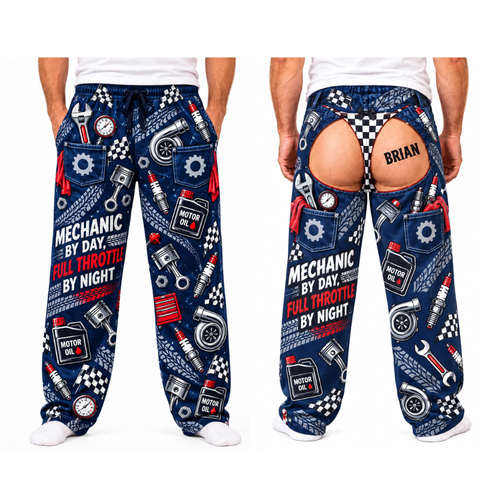 Mens Novelty Pajama Pants Graphic Print Drawstring Lounge Bottoms
