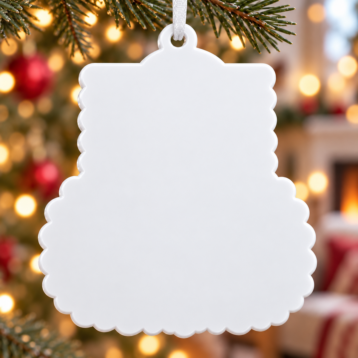Funny Christmas Mugshot Blonde Girl Holiday Tree Decoration - 3D Relief Ornament