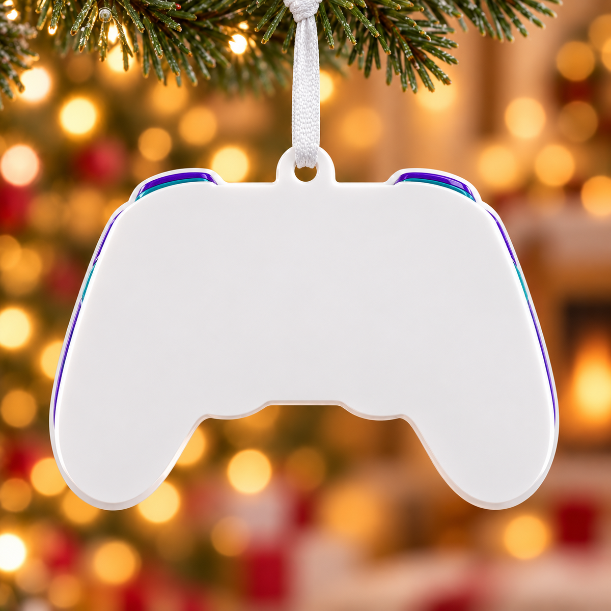 Video Game Controller Acrylic Holiday Keepsake with Star Accents - 3D Relief Ornament