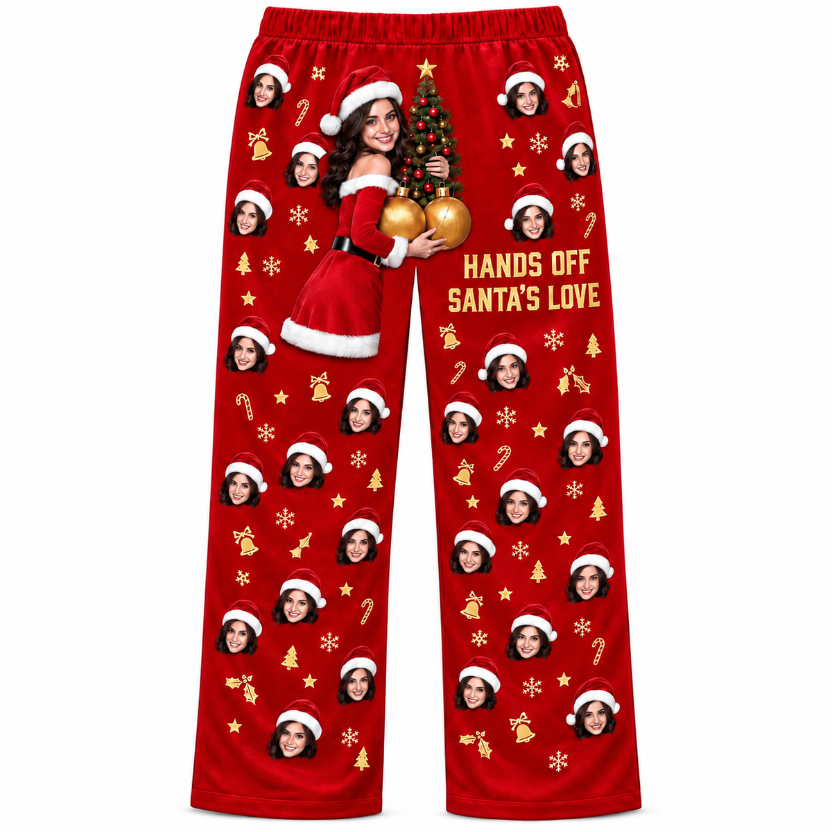Christmas Pajama Pants Hands Off Santas Love Holiday Lounge Bottoms