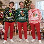 Christmas Sweater Merry Kissmyass Funny Ugly Holiday Pullover