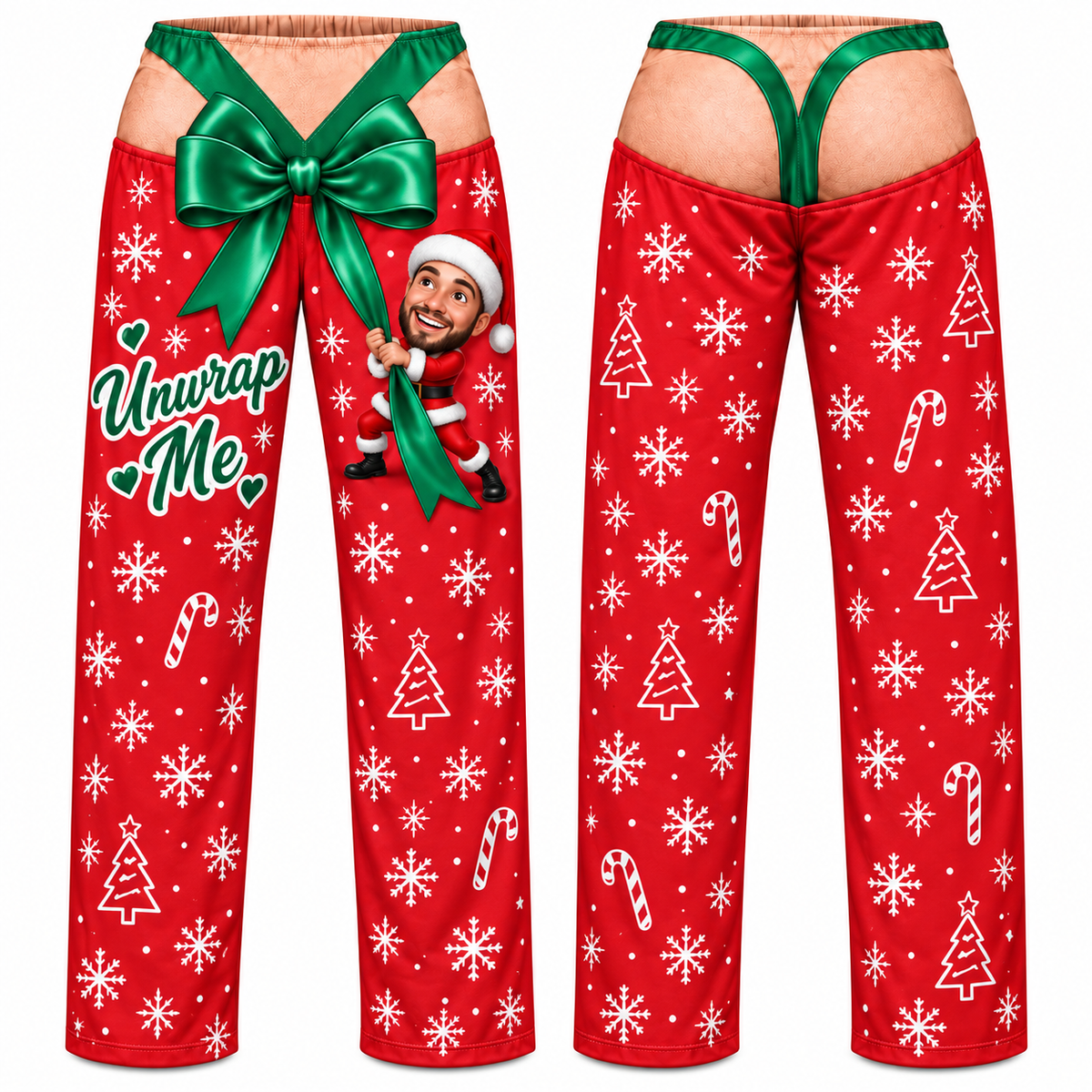 Christmas Pajama Pants Novelty Bow Graphic Holiday Loungewear