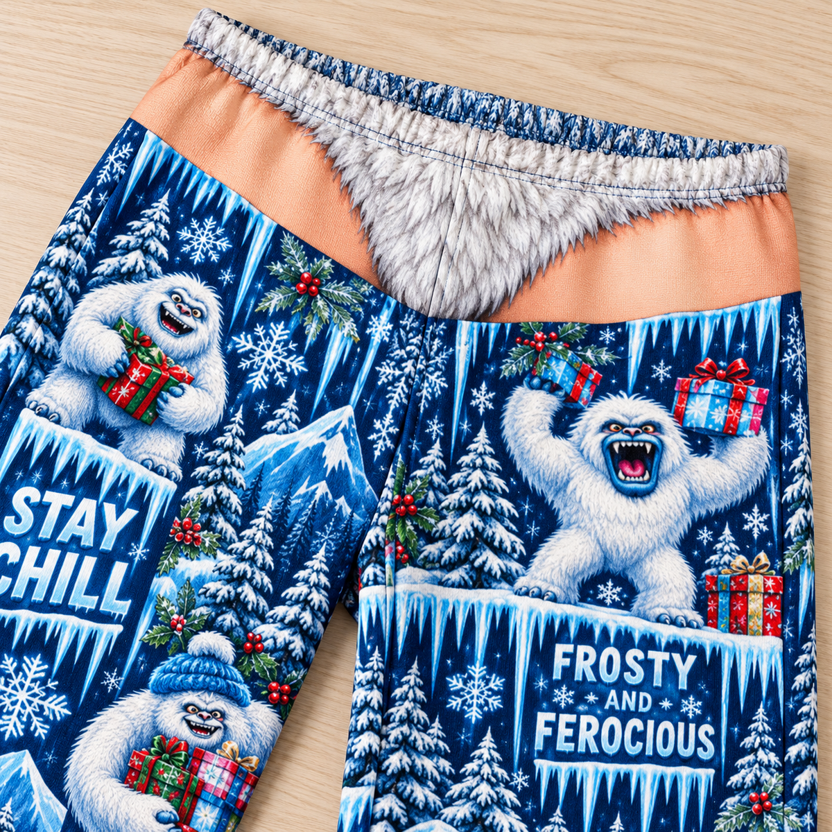 Christmas Pajama Pants Gag Faux Low Rise Novelty Sleep Bottoms