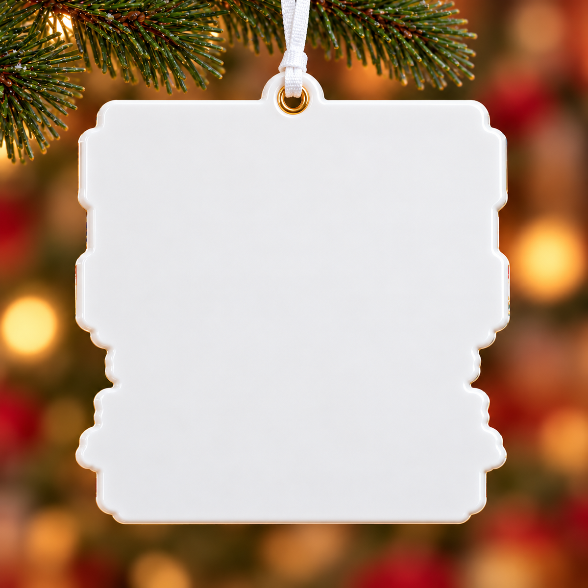 Santa Claus Boarding Pass Photo Frame Christmas Holiday Keepsake - 3D Relief Ornament