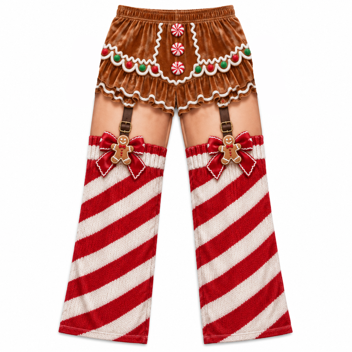 Christmas Pajama Pants Novelty Stocking Print Holiday Lounge Trousers