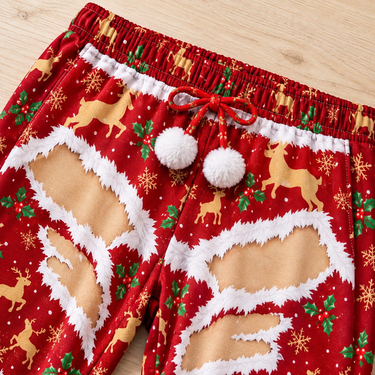 Funny Christmas Pajama Pants Novelty Ripped Graphic Lounge Bottoms