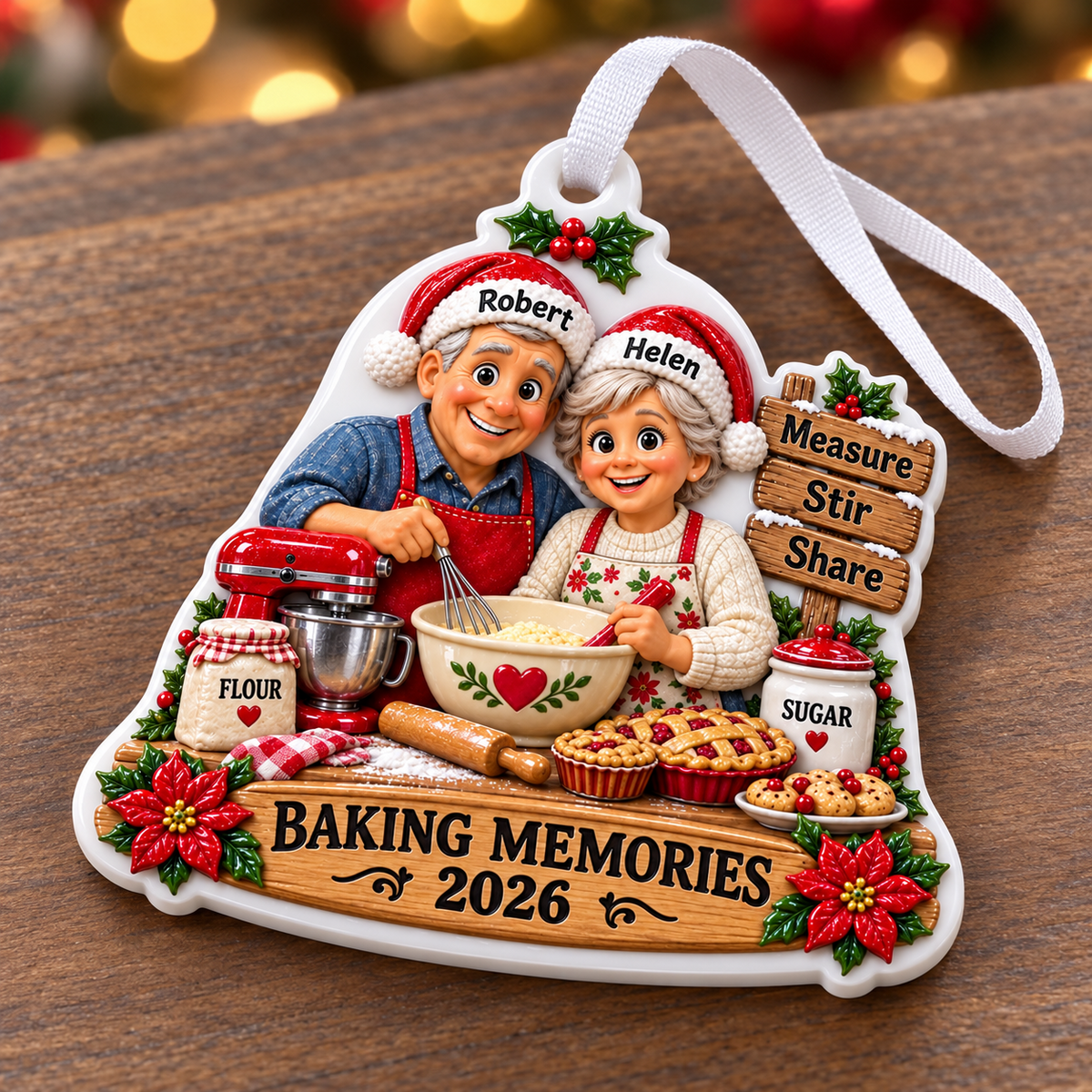 Baking Memories Grandparents Kitchen Holiday Hanging Keepsake - 3D Relief Ornament