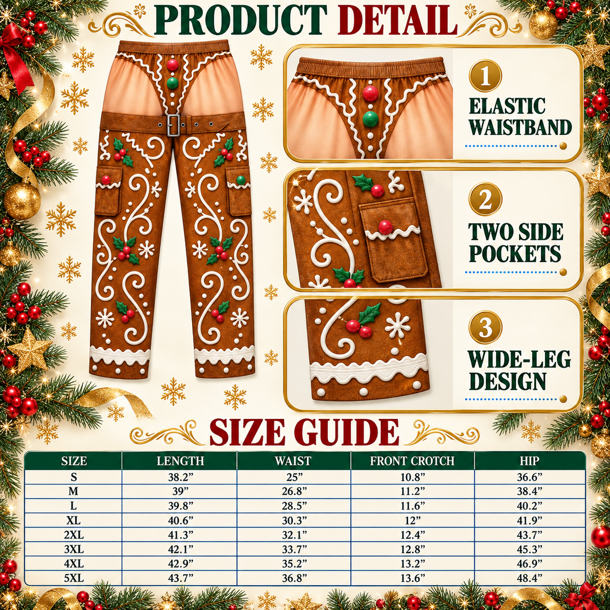 Christmas Chaps Pajama Pants Funny Holiday Print Lounge Bottoms