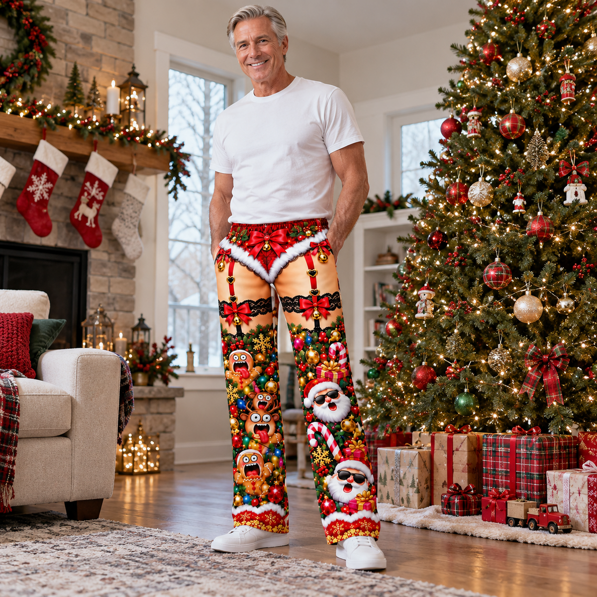 Funny Christmas Pajama Pants Novelty Holiday Lounge Trousers