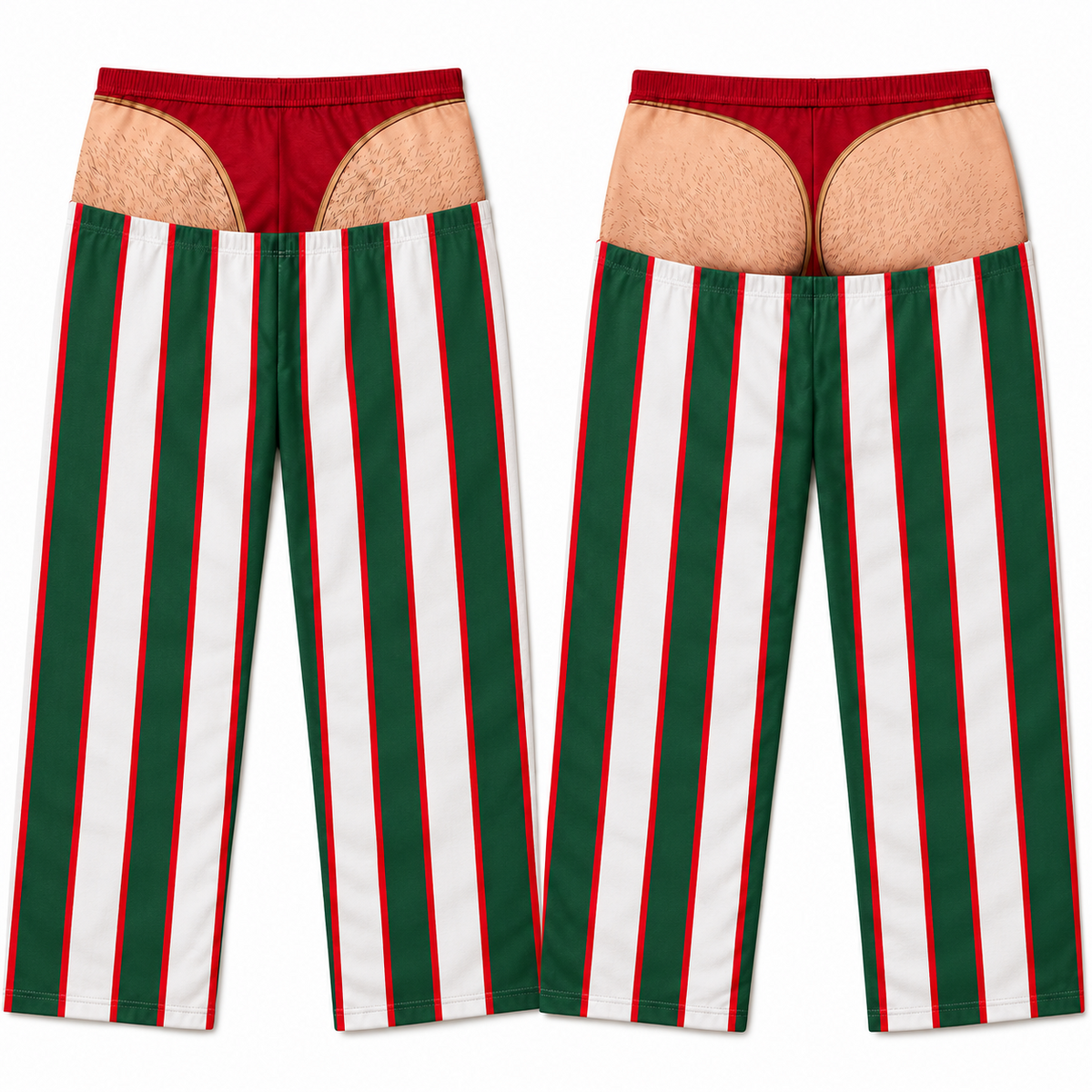 Mens Pajama Pants Striped Novelty Christmas Gag Print Loungewear