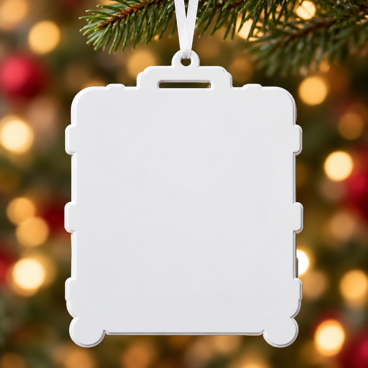 Travel Suitcase Luggage City Landmarks Hanging Holiday Keepsake - 3D Relief Ornament