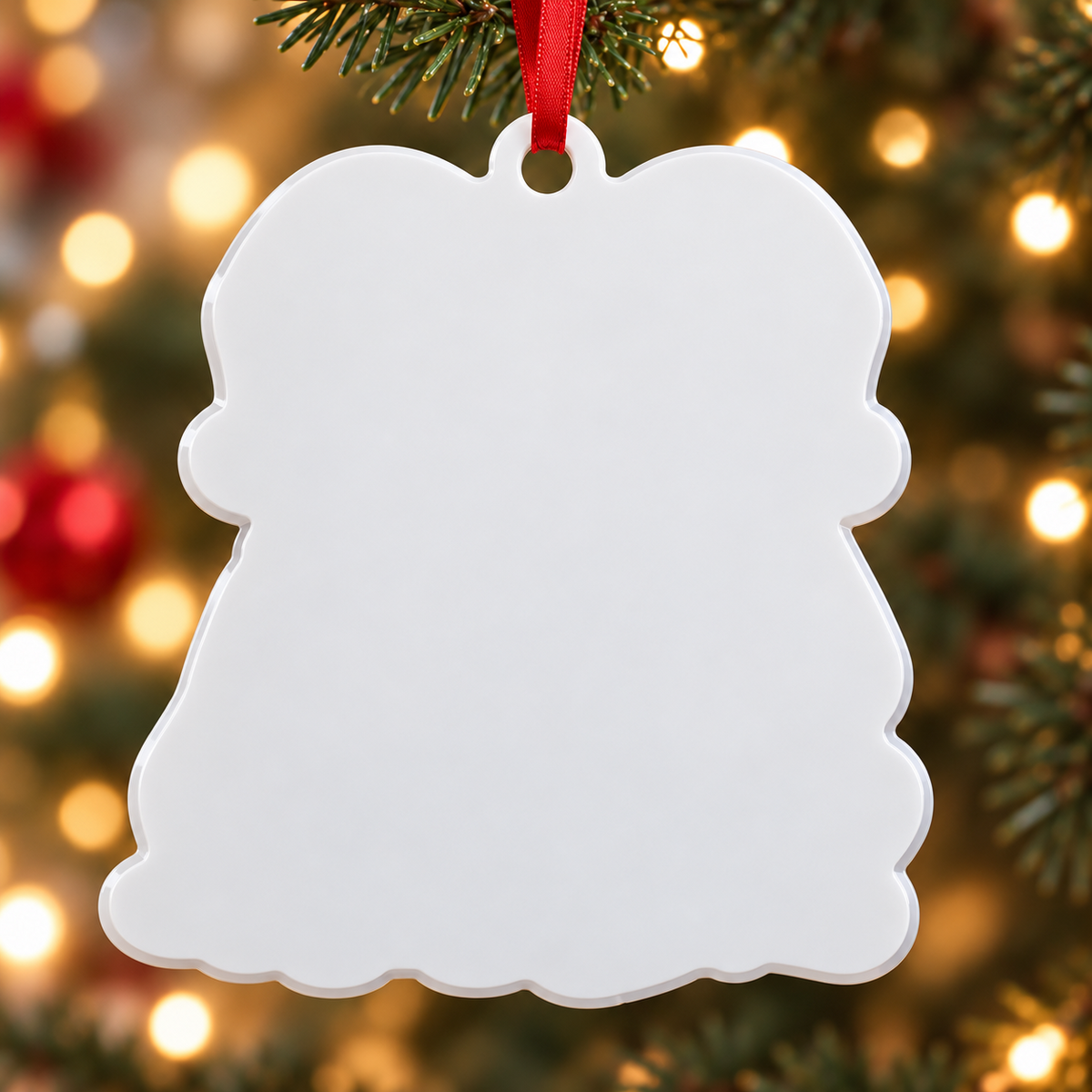 Boy and Golden Retriever Dog with Santa Hats Holiday Keepsake - 3D Relief Ornament