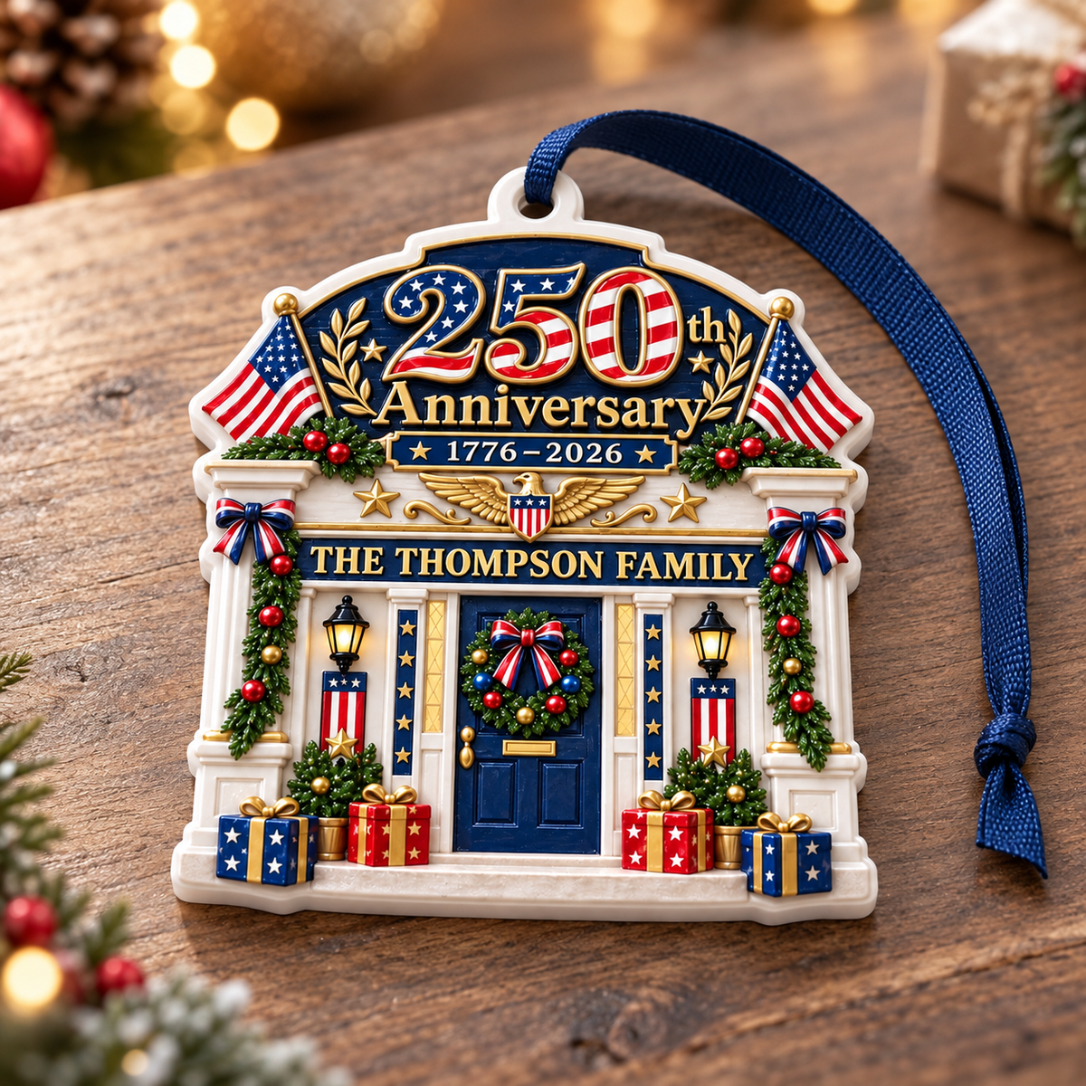American 250th Anniversary 1776-2026 Patriotic House Porch Decor - 3D Relief Ornament