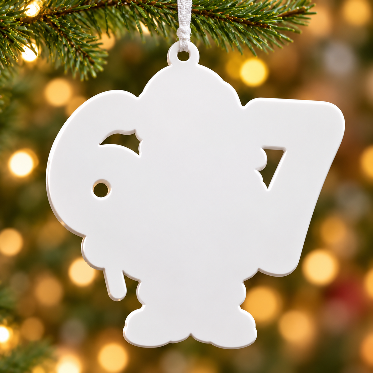 Green Santa Claus Number 67 Acrylic Christmas Tree Decoration - 3D Relief Ornament