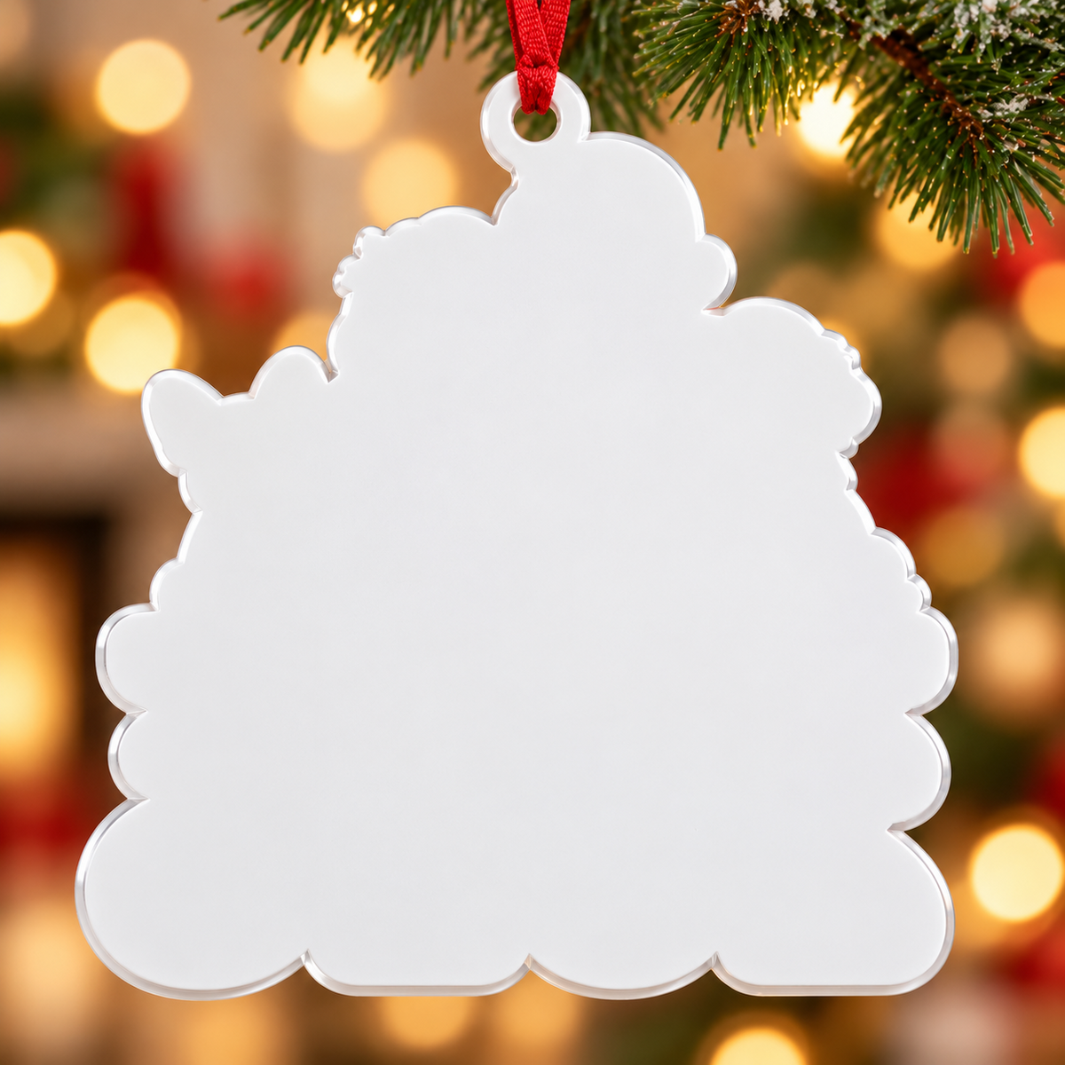 Family Couple and Dogs 2026 Christmas Holiday Tree Hanging Plaque - 3D Relief Ornament