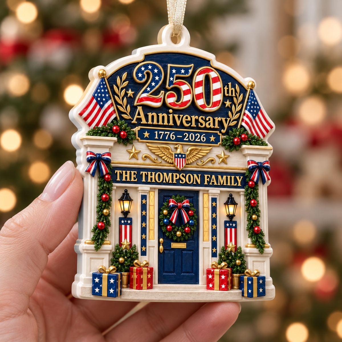 American 250th Anniversary 1776-2026 Patriotic House Porch Decor - 3D Relief Ornament