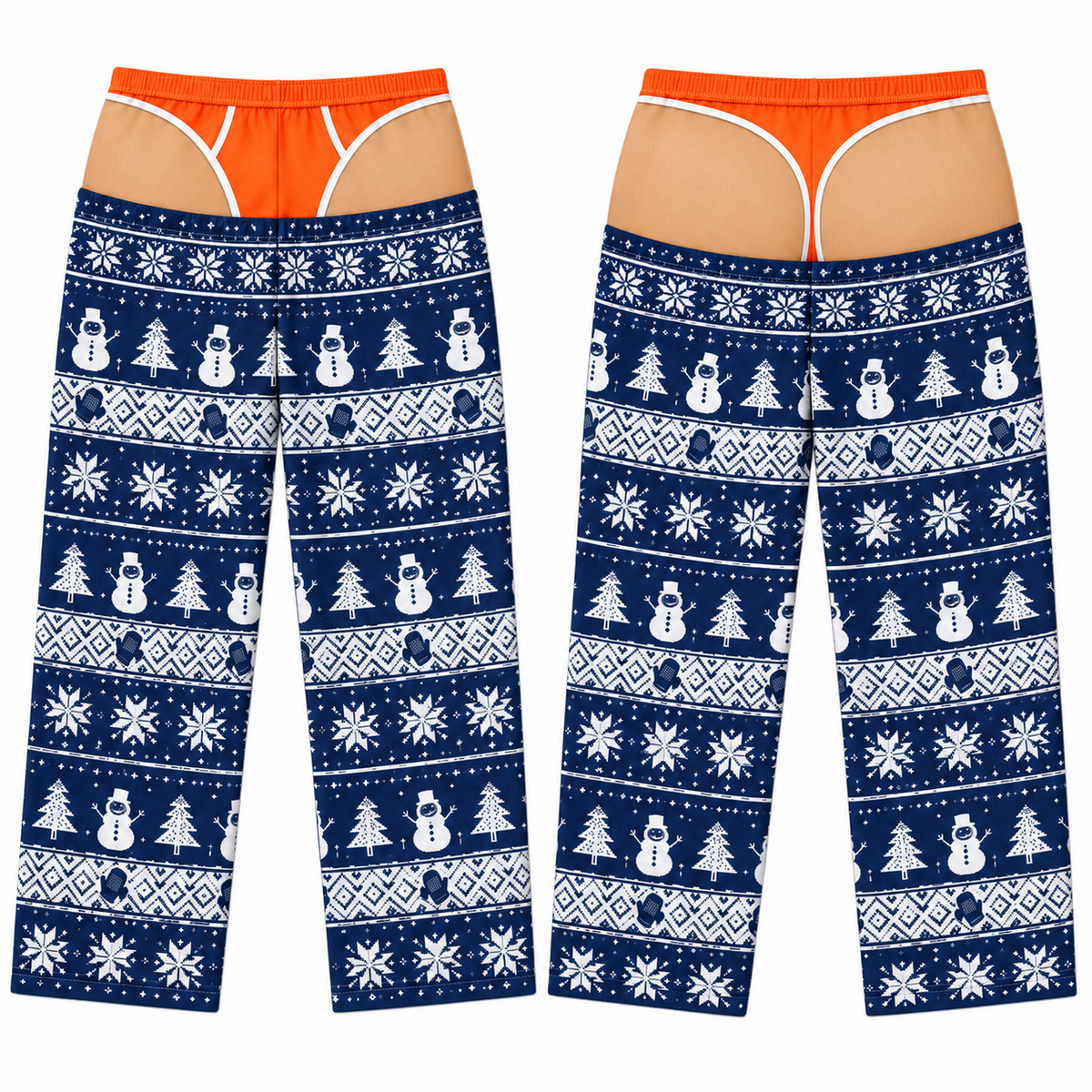 Christmas Pajama Pants with Faux Underwear Gag Print Lounge Bottoms