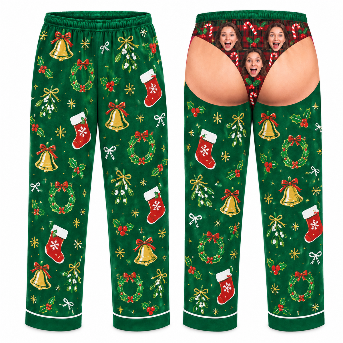 Mens Novelty Christmas Pajama Pants Red Reindeer Gag Sleepwear